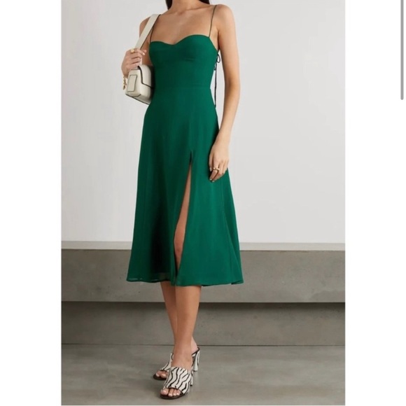 Reformation Juliette midi Dress Emerald - Picture 4 of 16